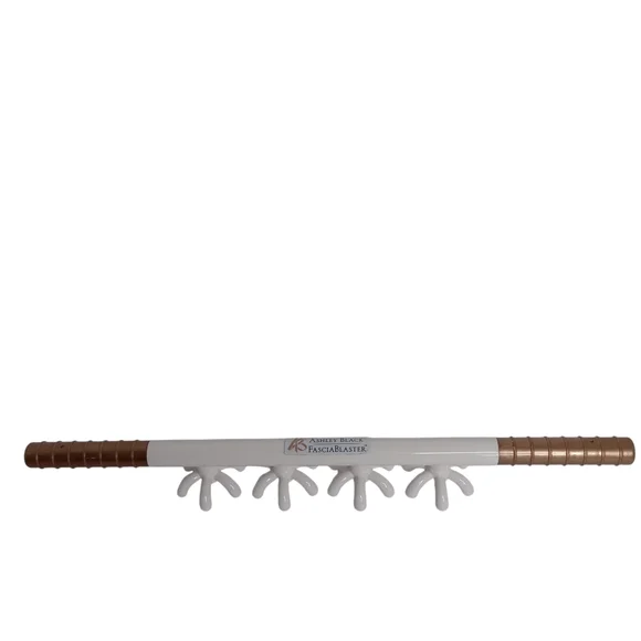 ASHLEY BLACK FASCIA BLASTER GOLD AND WHITE MANUAL MASSAGE TOOL LENGTH IS 21.5